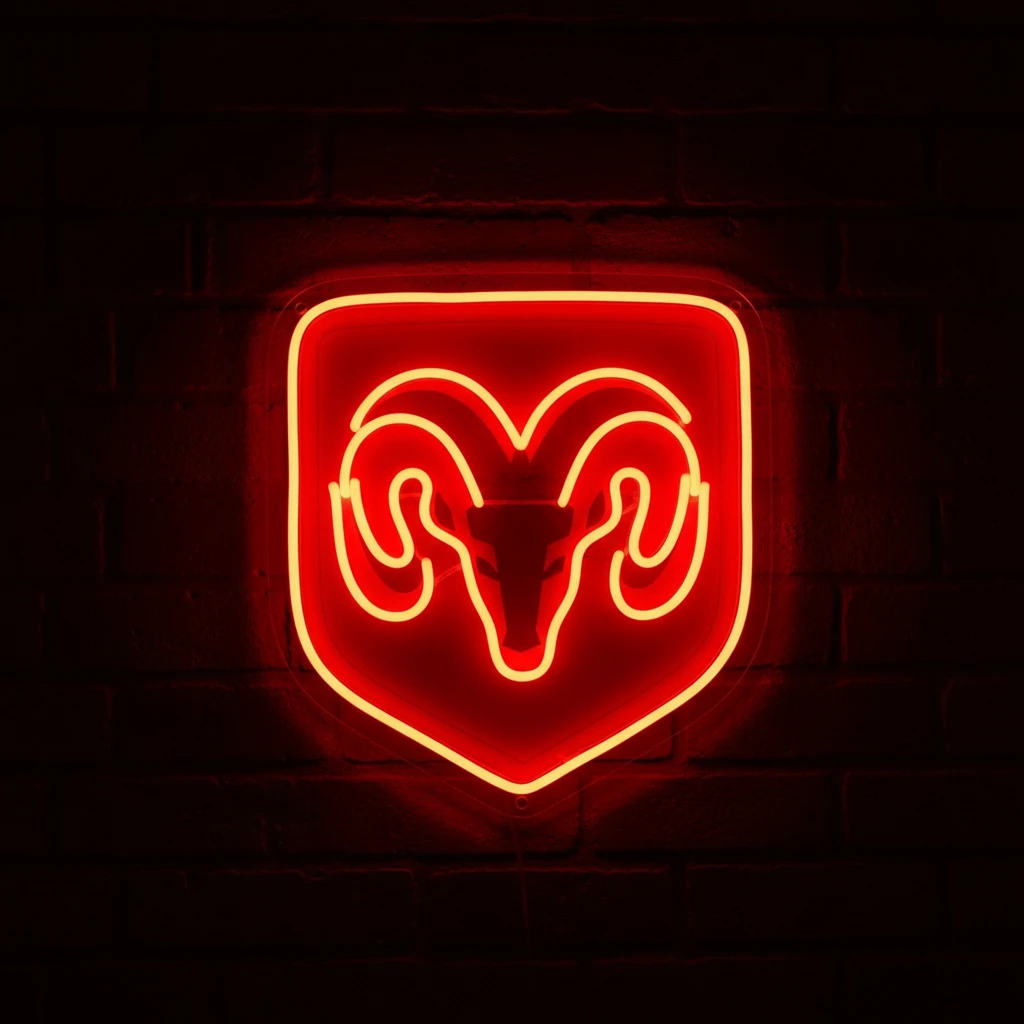 Dodge Logo Neon LED Sign Garage Man Cave Home Decor by Neonchics