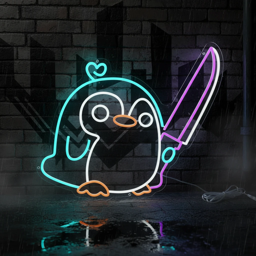Cute Penguin Neon Sign Kids Gift Neon Sign by Neonchics