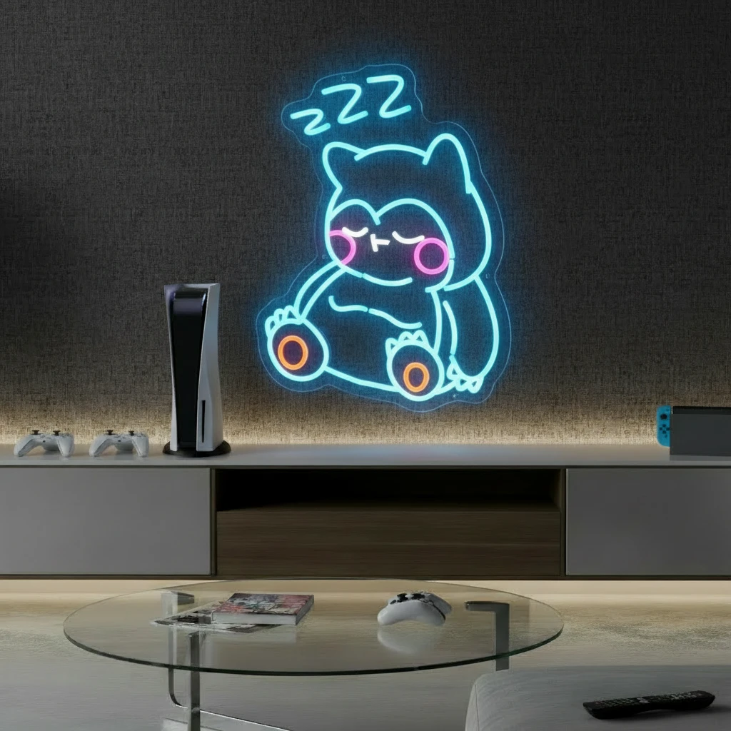 Snorlax Cartoon Led Neon Sign Kids Room Decor by Neonchics