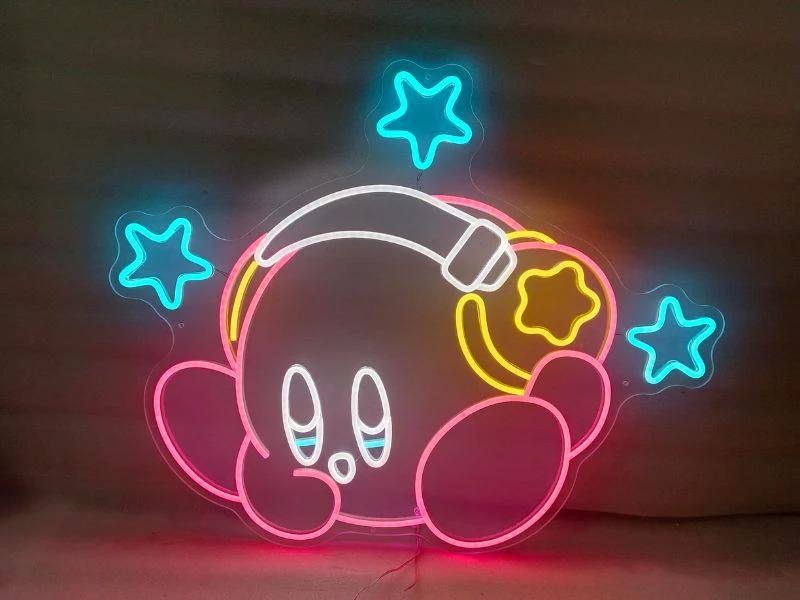 Kirby Neon Sign Anime Neon Sign Gaming Room Decor Sign by Neonchics