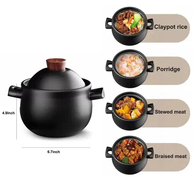 Casserole Stew Pot Ceramic Cookware Soup Cooking Pot Kitchen Crock Pot by Bowlift