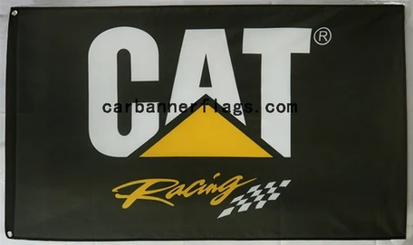 Caterpillar flag-3x5 FT-100% polyester -Cat Racing flag-double sides print by flagsshop