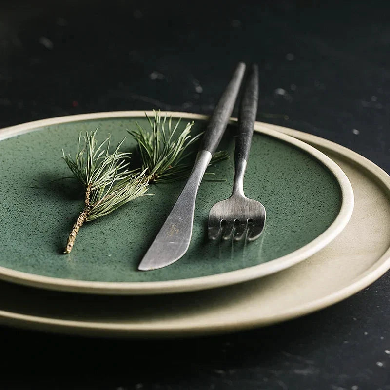 Ceramic Dinner Plate Elegant Western Tableware for Steak and Salads by Bowlift