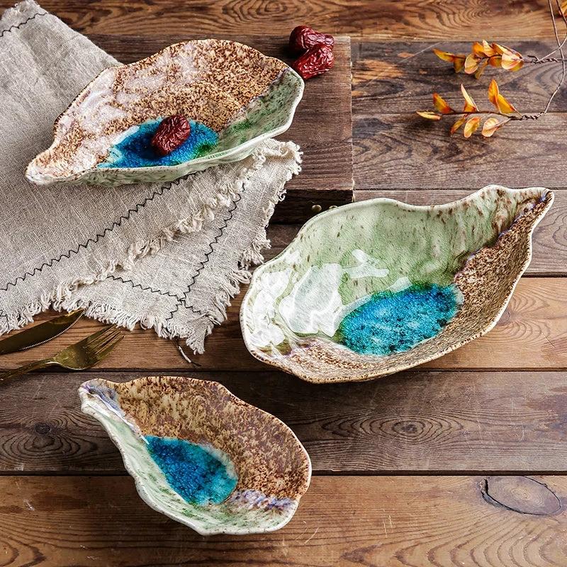 Ceramic Oyster Creative Plate Sushi Sashimi Cold Dish Tableware Plate by Bowlift
