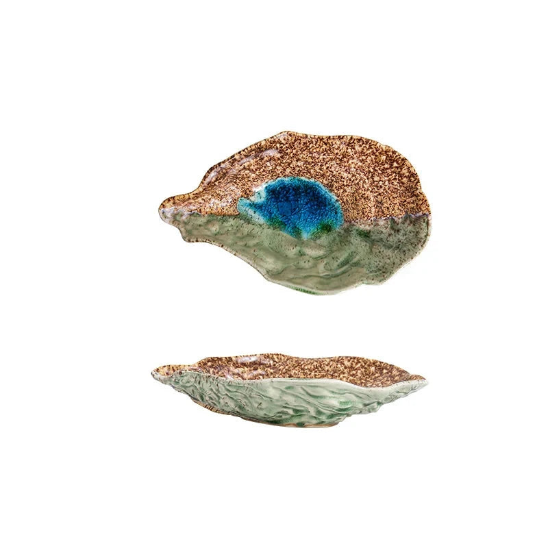 Ceramic Oyster Creative Plate Sushi Sashimi Cold Dish Tableware Plate by Bowlift