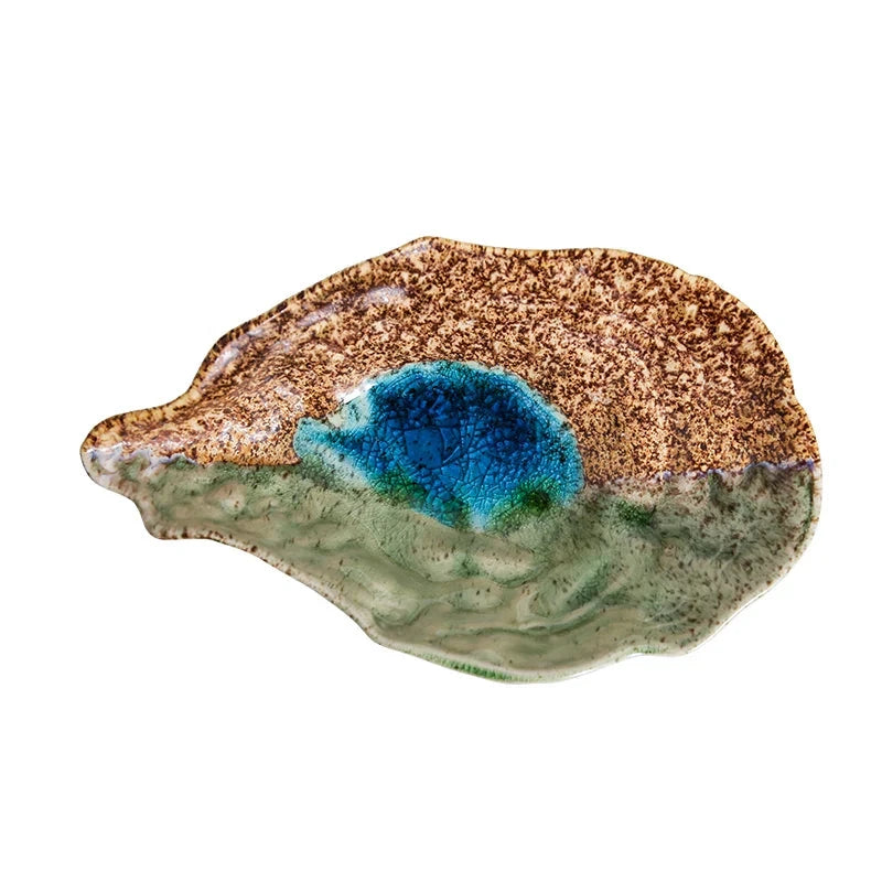 Ceramic Oyster Creative Plate Sushi Sashimi Cold Dish Tableware Plate by Bowlift