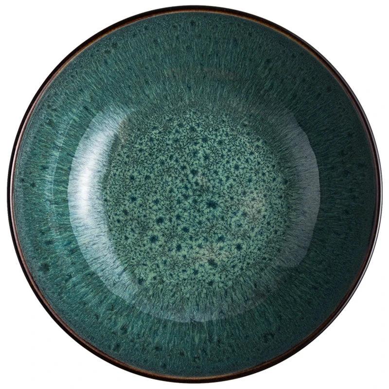 Ceramic Steak Plate Pasta Dish Bowl Cup Kitchen Dinnerware in Green by Bowlift