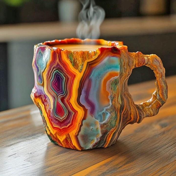 Handmade Coffee Mugs made of Mineral Crystal, Insulated, Microwave Safe, 350-450 ml by BowLift
