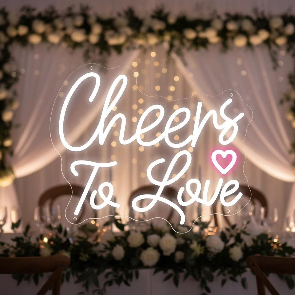 Cheers to Love Neon Sign Valentines Neon Sign by Neonchics