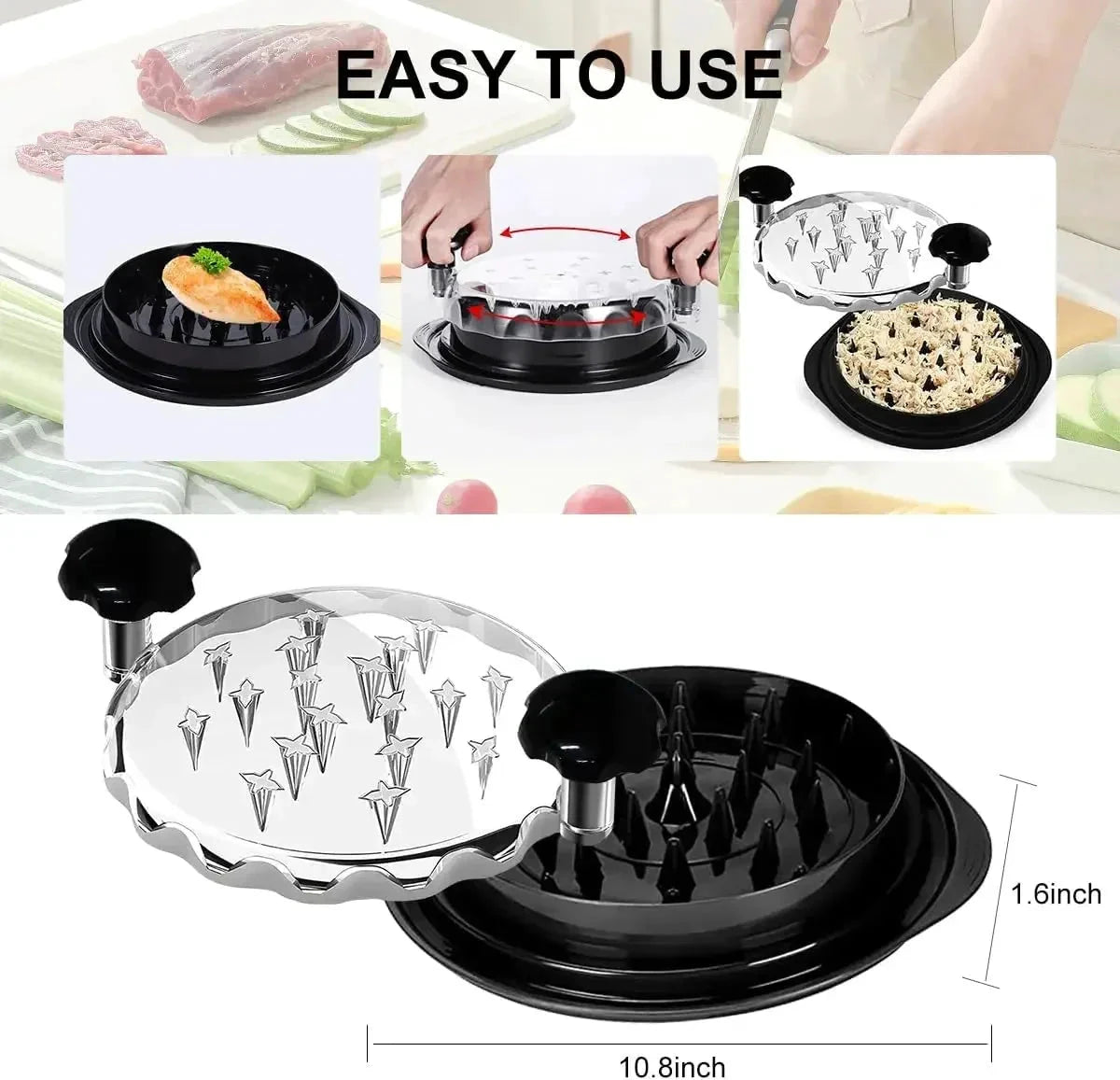Chicken Shredder Tool Meat Mincing Grinder Machine with Lid by Bowlift