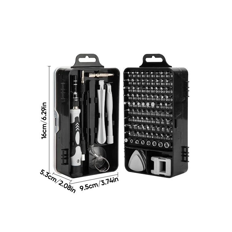 Multifunctional screwdriver set extra hard 115 in 1 by Bowlift
