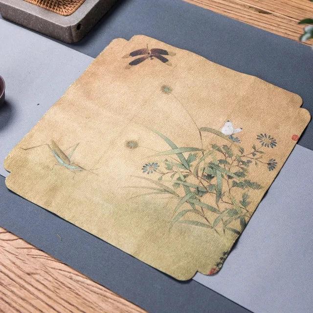 Chinese Style Square Dishcloth Lotus Table Mat Napkins For Plate by Bowlift