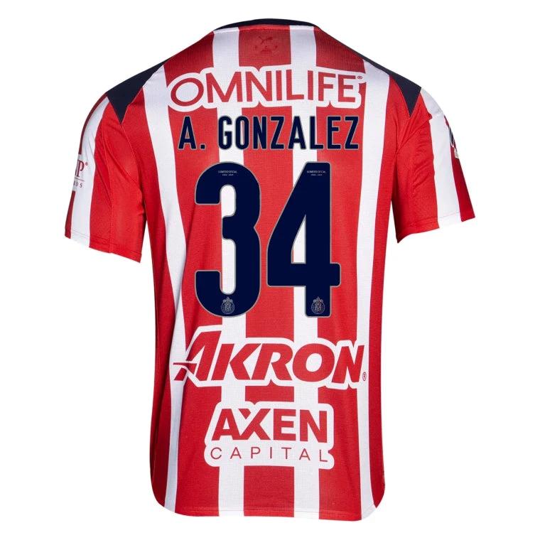 Chivas 2025-26 A. GONZALEZ 34 Home Jersey – Red by Soccer Jersey