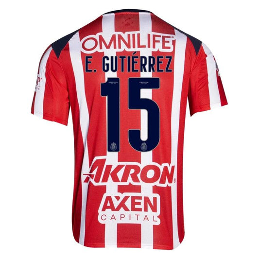 Chivas 2025-26 E. GUTIÉRREZ 15 Home Jersey – Red by Soccer Jersey