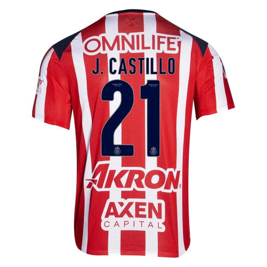 Chivas 2025-26 J. CASTILLO 21 Home Jersey – Red by Soccer Jersey