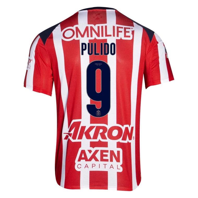 Chivas 2025-26 PULIDO 9 Home Jersey – Red by Soccer Jersey