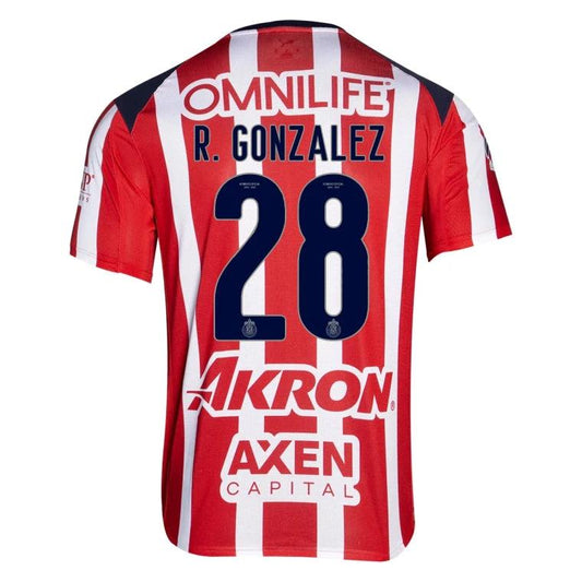Chivas 2025-26 R. GONZALEZ 28 Home Jersey – Red by Soccer Jersey