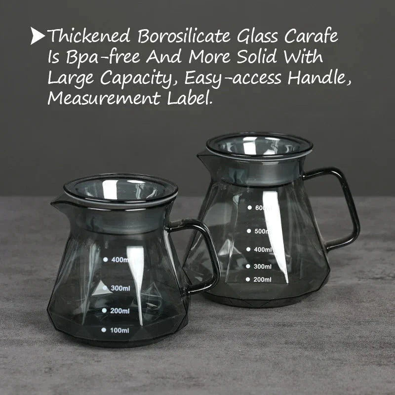 Clear Glass Range Coffee Server For Pour Over Coffee and Tea Pot by Bowlift