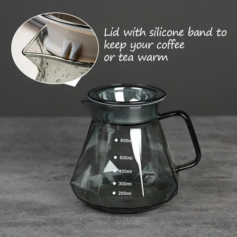 Clear Glass Range Coffee Server For Pour Over Coffee and Tea Pot by Bowlift