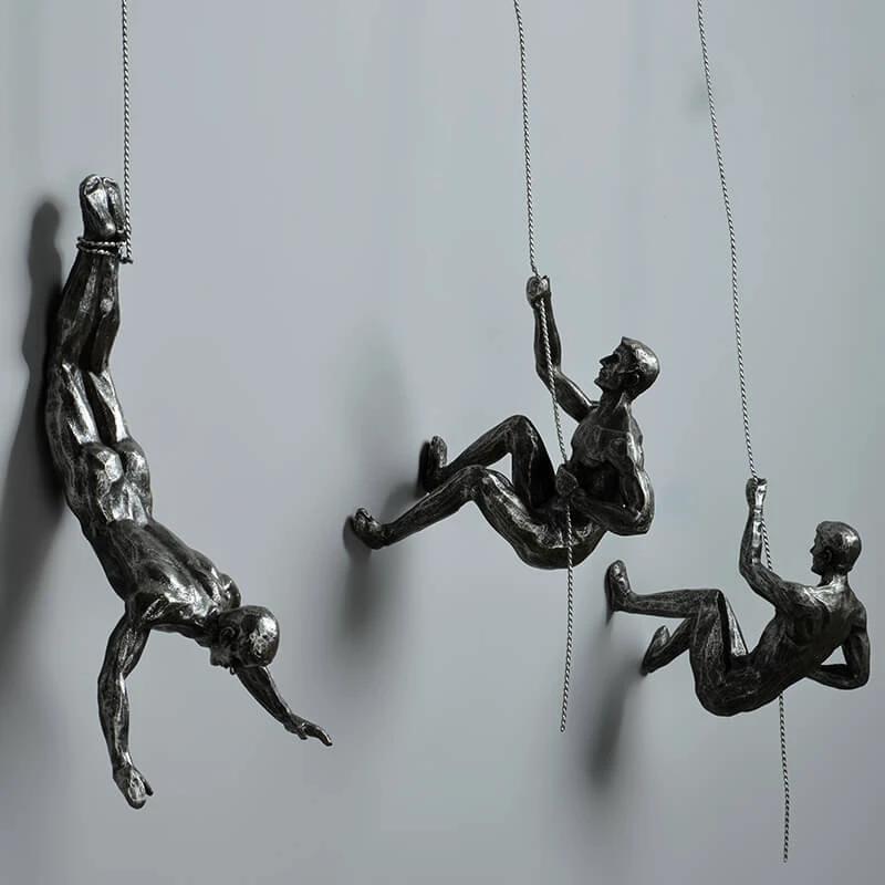 Wall sculpture ClimbArtis | Symbol of strength & growth | Handcrafted from resin & iron wire by BowLift