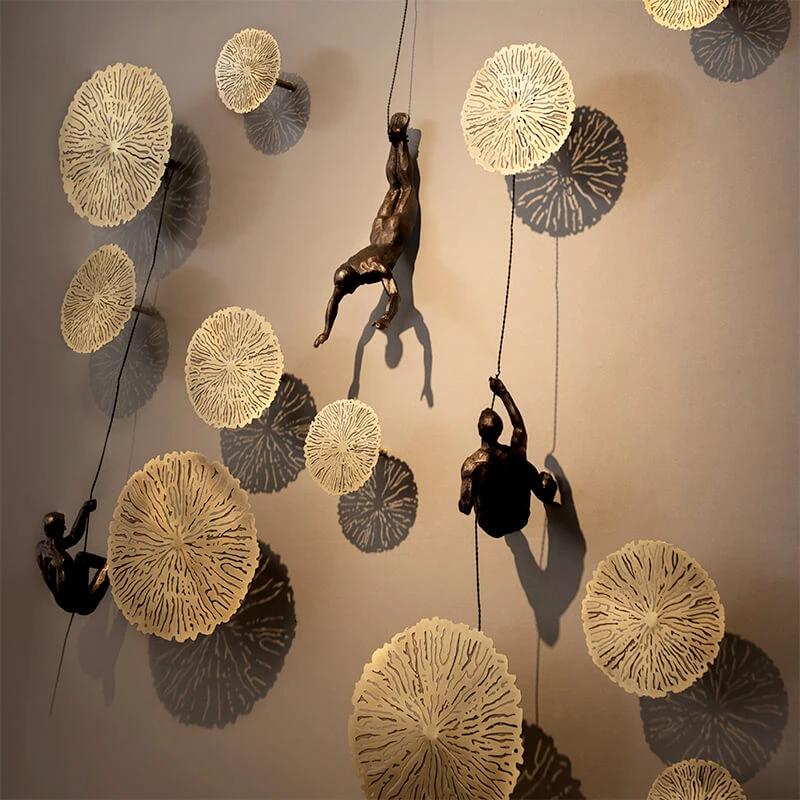 Wall sculpture ClimbArtis | Symbol of strength & growth | Handcrafted from resin & iron wire by BowLift