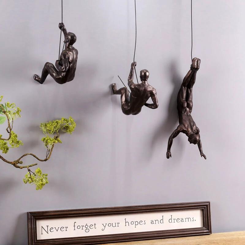 Wall sculpture ClimbArtis | Symbol of strength & growth | Handcrafted from resin & iron wire by BowLift