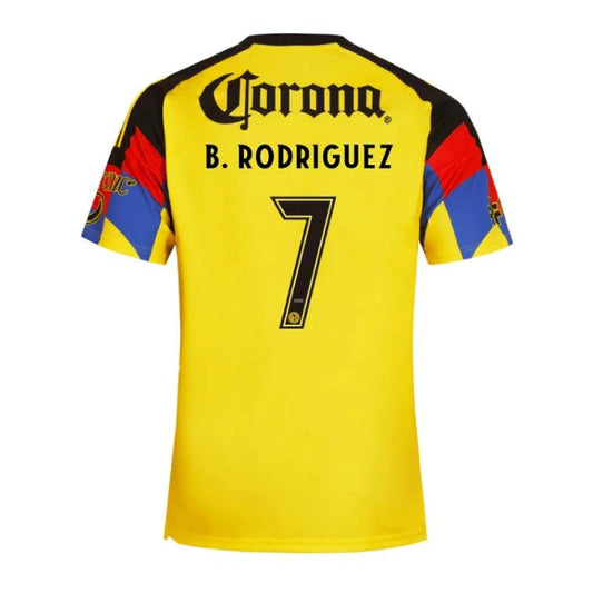 Club América 2025-26 B. Rodriguez 7 Home Jersey – Yellow by Soccer Jersey