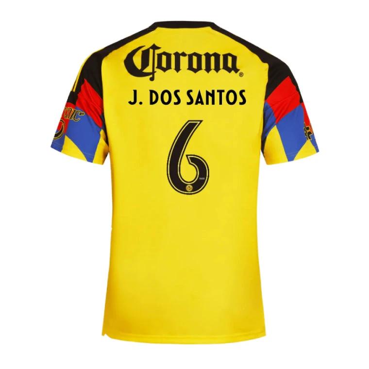 Club América 2025-26 J. Dos Santos 6 Home Jersey – Yellow by Soccer Jersey