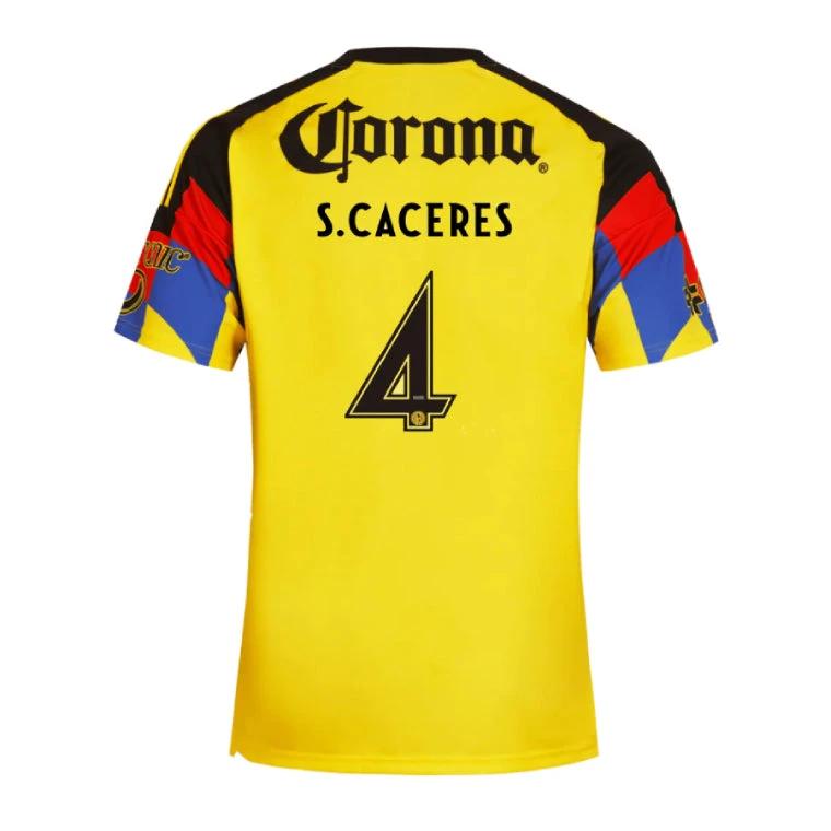 Club América 2025-26 S. Caceres 4 Home Jersey – Yellow by Soccer Jersey