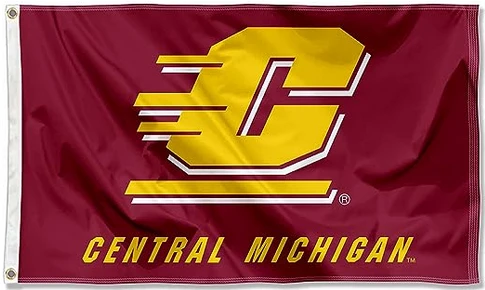 CMU Central Michigan Chippewas University Large College Flag - 3x5 FT Banner-100% polyester-2 Metal Grommets by flagsshop
