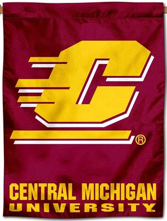 CMU Central Michigan Chippewas University Large College Flag - 3x5 FT Banner-100% polyester-2 Metal Grommets by flagsshop