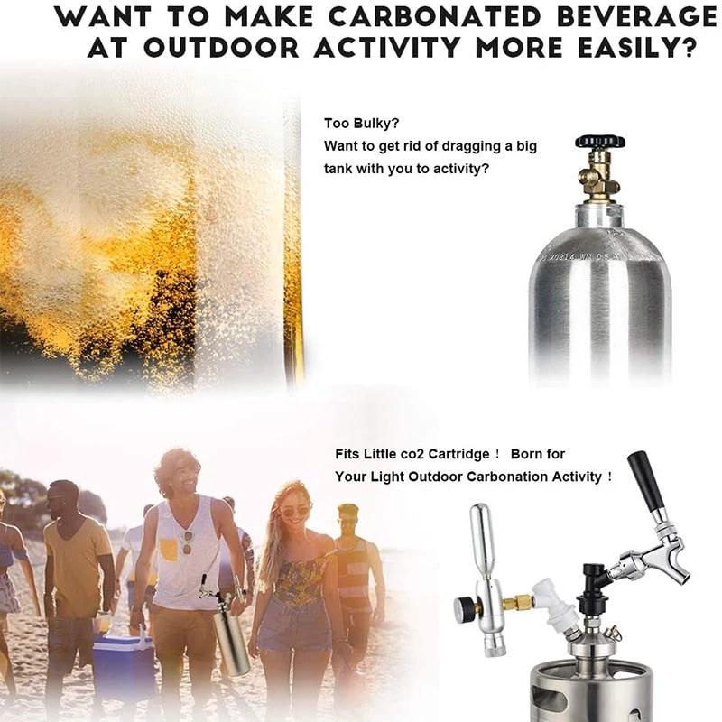 Co2 Charger Kit 0-60PSI Co2 Regulator Mini Keg Charger with Ball Lock by Bowlift