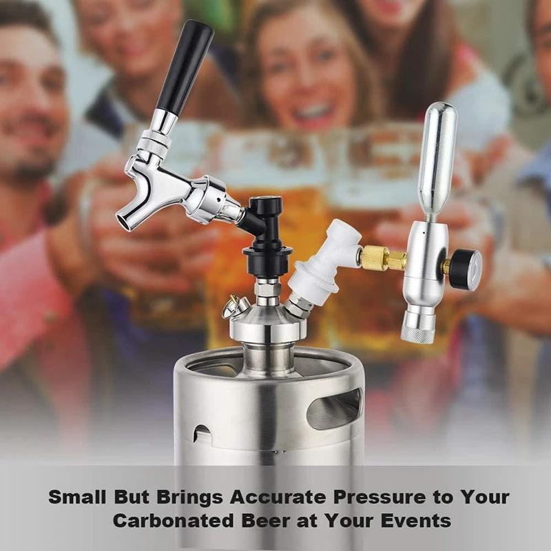 Co2 Charger Kit 0-60PSI Co2 Regulator Mini Keg Charger with Ball Lock by Bowlift