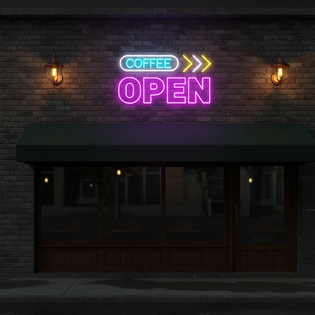 Coffee Open Neon Sign Shop Decor Led Neon Sign by Neonchics