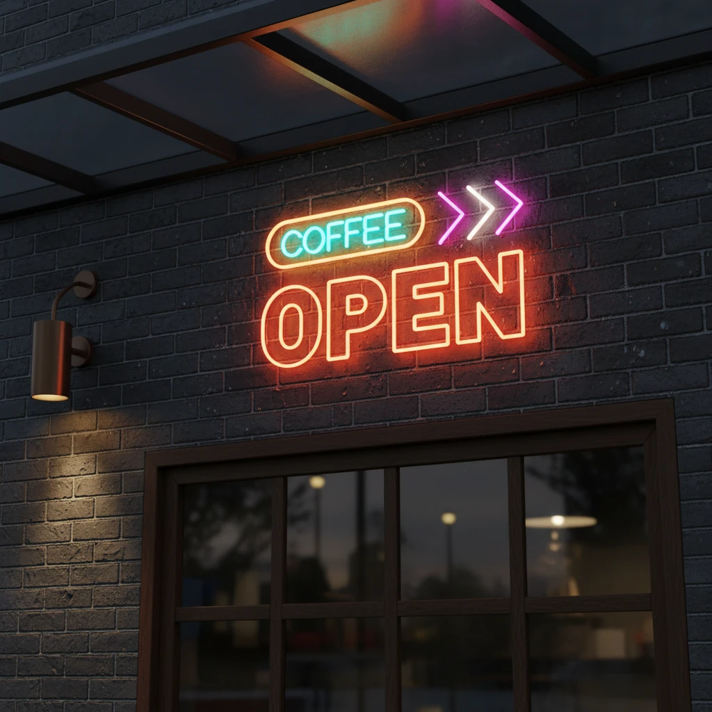Coffee Open Neon Sign Shop Decor Led Neon Sign by Neonchics