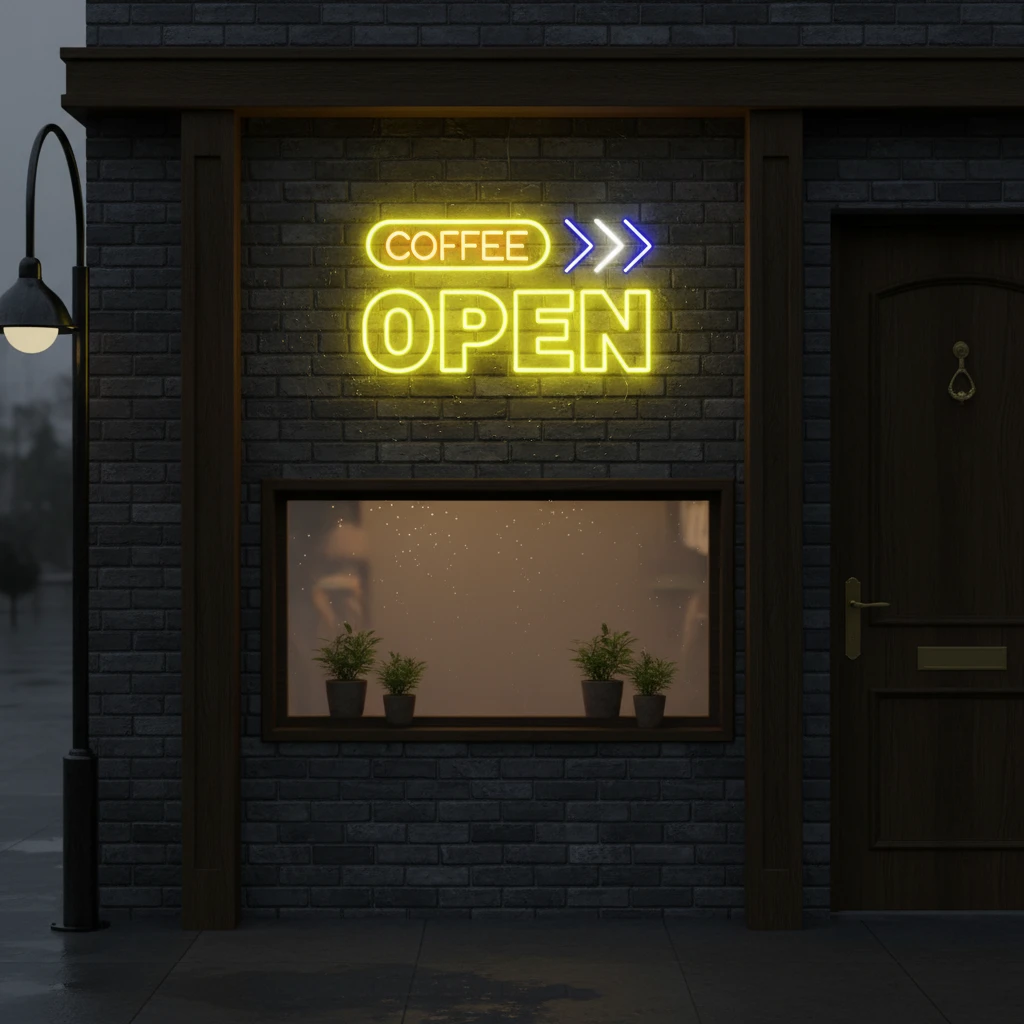 Coffee Open Neon Sign Shop Decor Led Neon Sign by Neonchics