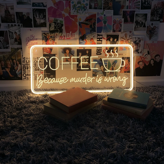 Coffee Bar Hanging Wall Art Neon Sign by Neonchics
