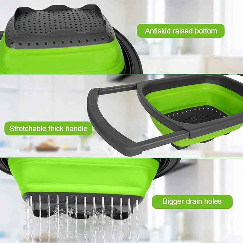 Collapsible Colander with Extendable Handles Over-the-Sink Strainer by Bowlift