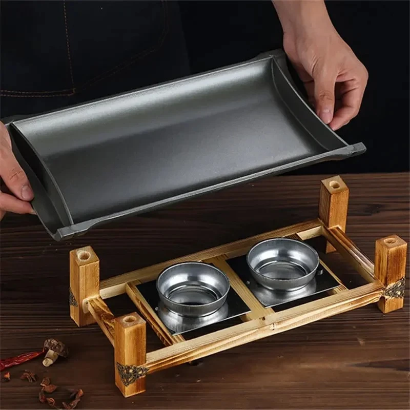 Commercial Non-stick BBQ Plate Baking Pan Grilled Fish Iron Plate by Bowlift