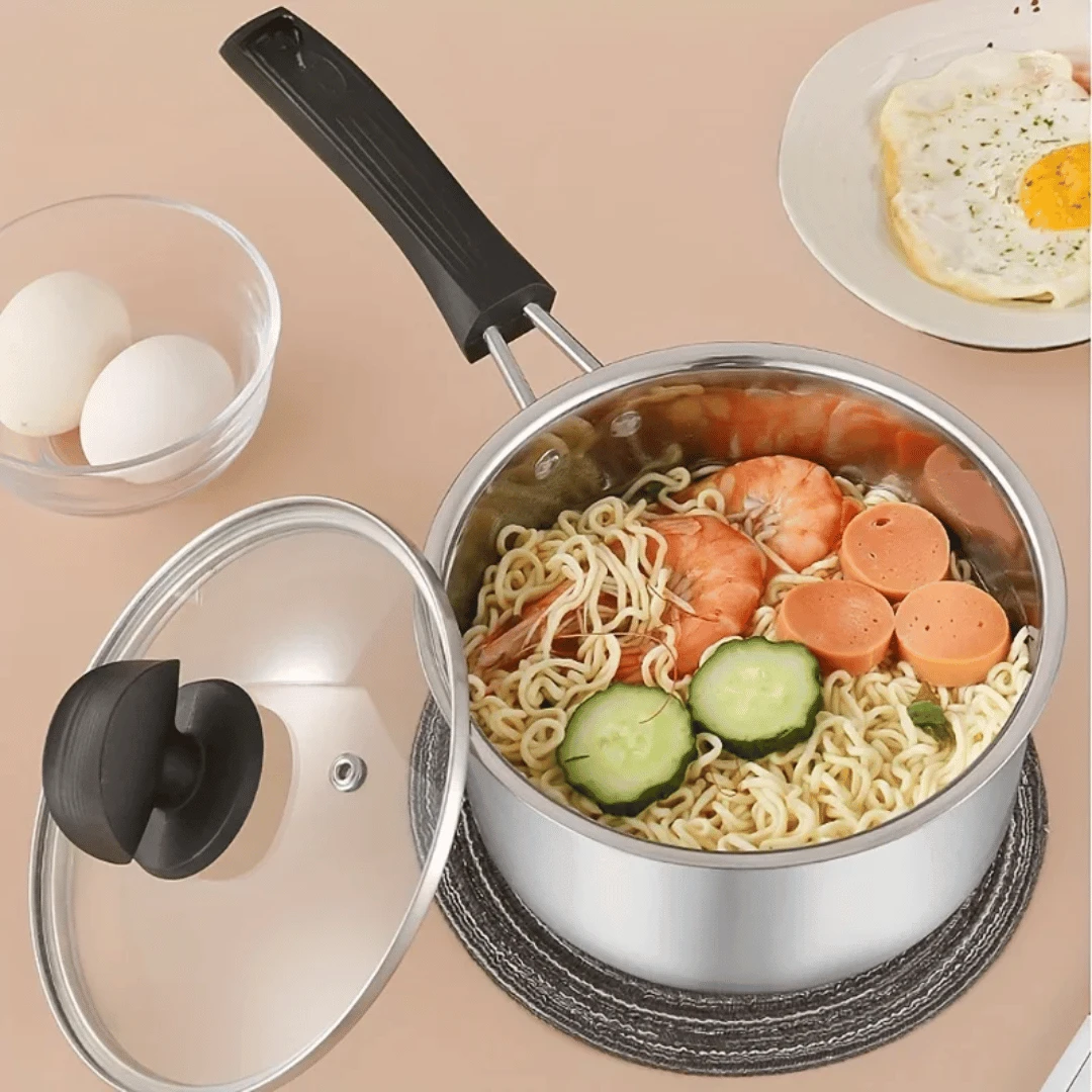 Cooking Pot Saucepan Frying Pan With Thick Bottom With Glass Lid by Bowlift