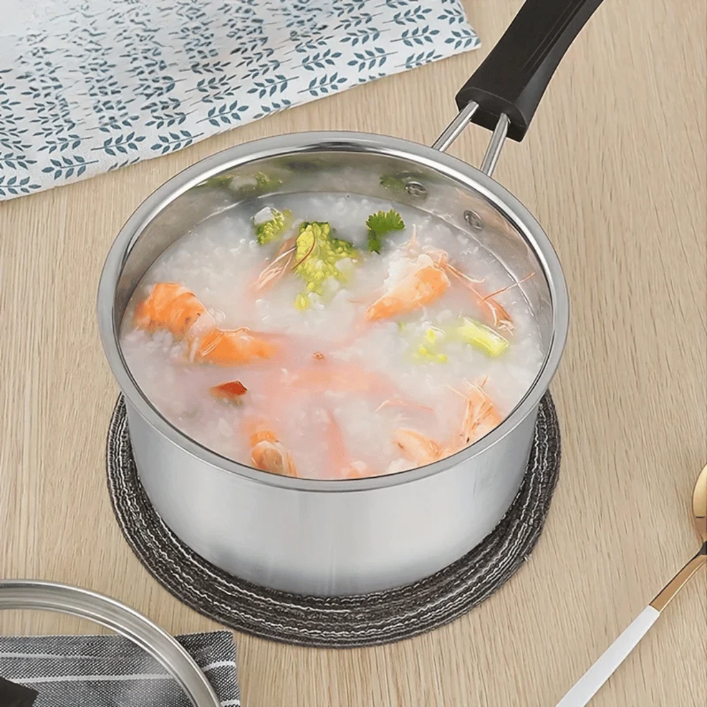Cooking Pot Saucepan Frying Pan With Thick Bottom With Glass Lid by Bowlift