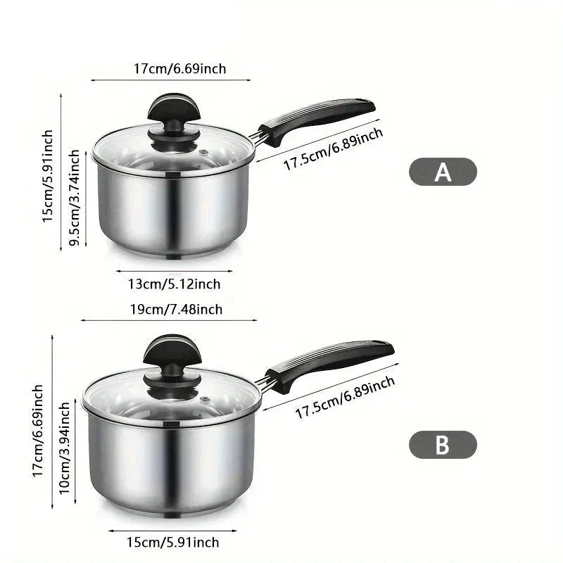 Cooking Pot Saucepan Frying Pan With Thick Bottom With Glass Lid by Bowlift