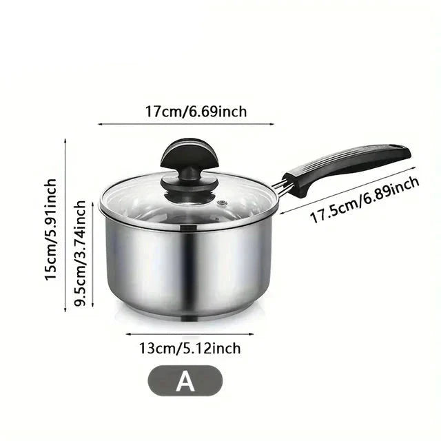 Cooking Pot Saucepan Frying Pan With Thick Bottom With Glass Lid by Bowlift