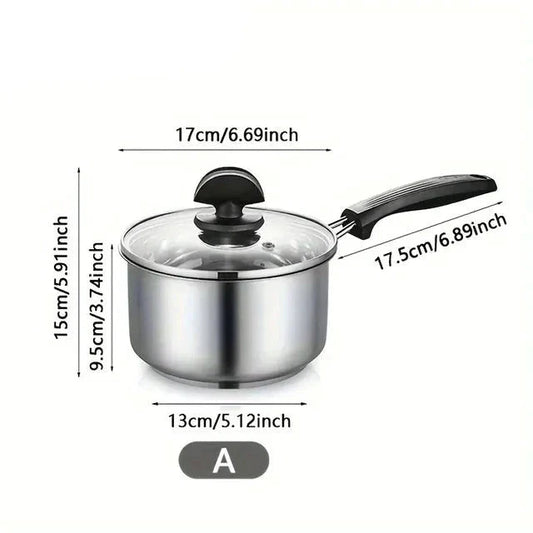 Cooking Pot Saucepan Frying Pan With Thick Bottom With Glass Lid by Bowlift