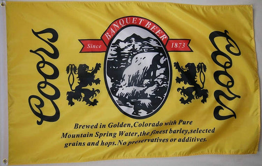 Coors Light Flag-3x5 FT Coors Light Silver Bullet Beer Banner-100% polyester-2 Metal Grommets by flagsshop