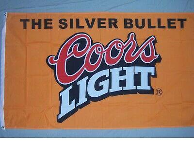 Coors Light Flag-3x5 FT Coors Light Silver Bullet Beer Banner-100% polyester-2 Metal Grommets by flagsshop