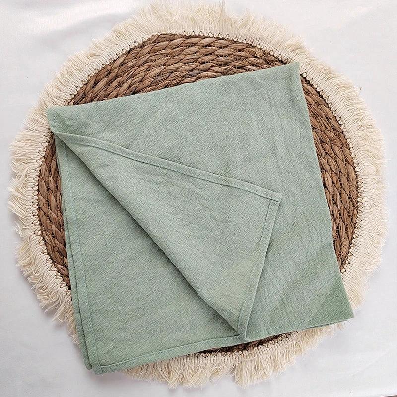 Cotton Cloth Napkins Set of 10 Solid Color Table Napkins Decoration by Bowlift