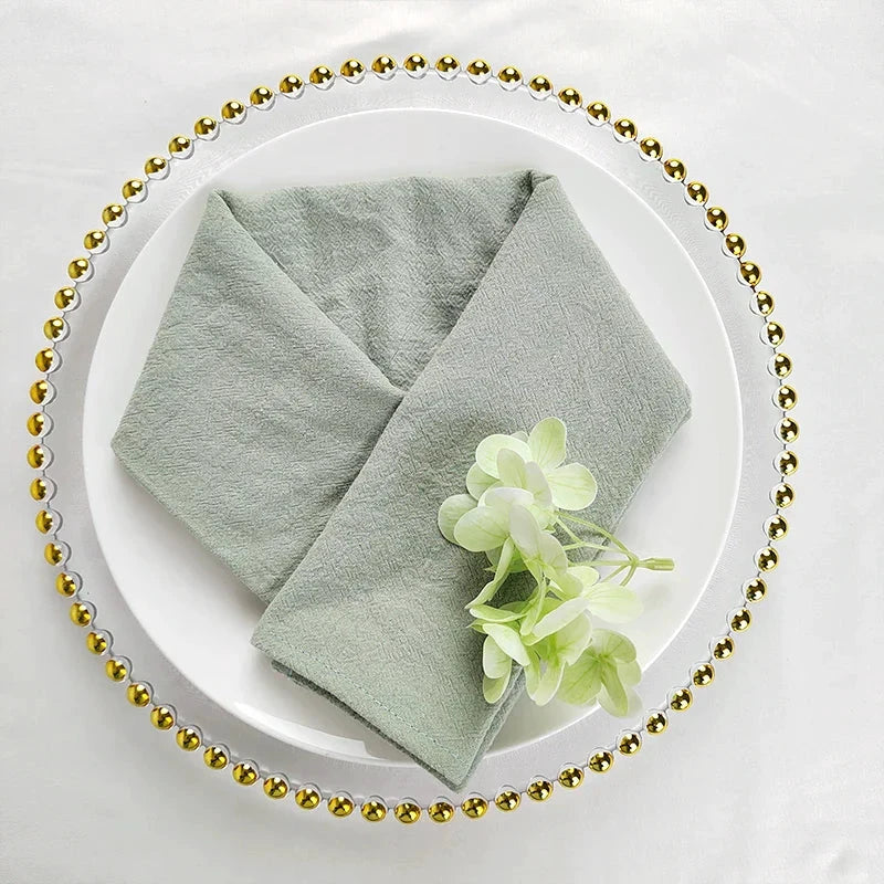 Cotton Cloth Napkins Set of 10 Solid Color Table Napkins Decoration by Bowlift
