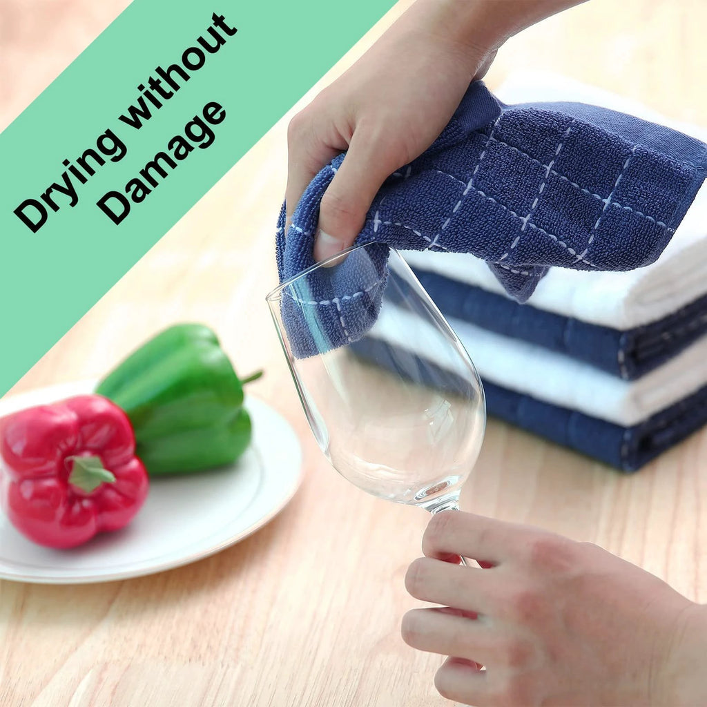 Cotton Dishcloth Home Ultra Soft And Absorbent Kitchen Towel by Bowlift
