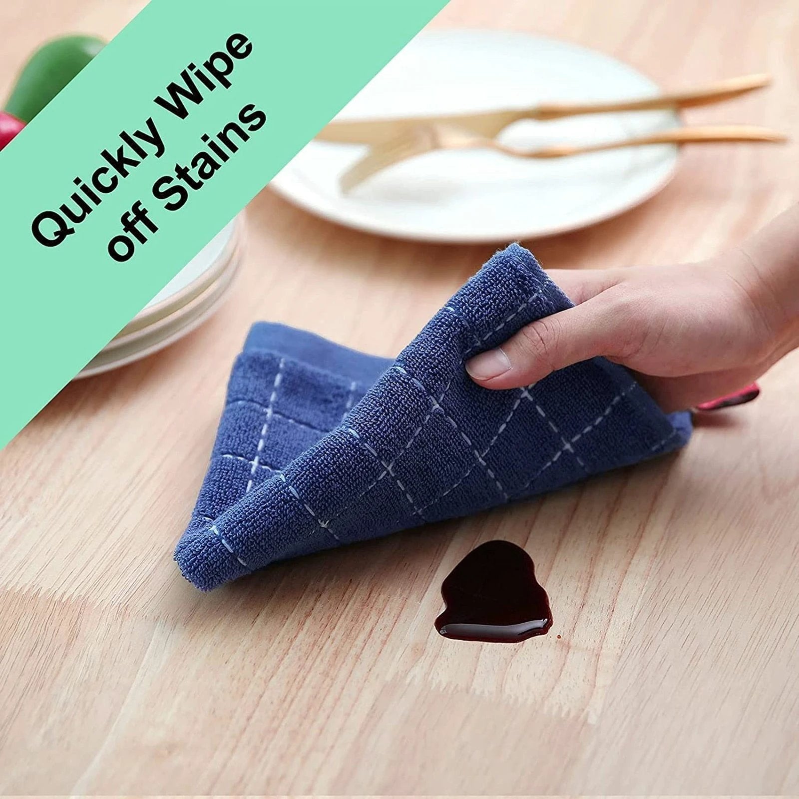 Cotton Dishcloth Home Ultra Soft And Absorbent Kitchen Towel by Bowlift